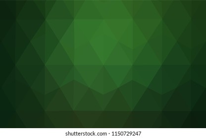 Light Green vector abstract polygonal template. Creative illustration in halftone style with triangles. A completely new design for your leaflet.