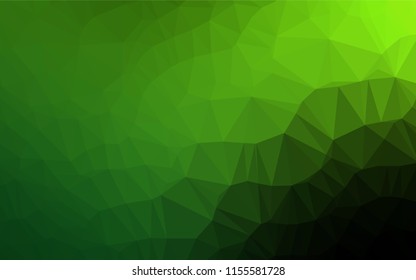 Light Green vector abstract polygonal texture. Shining illustration, which consist of triangles. The best triangular design for your business.
