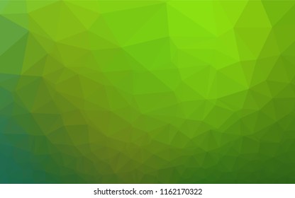 Light Green vector abstract polygonal layout. Triangular geometric sample with gradient.  The elegant pattern can be used as part of a brand book.