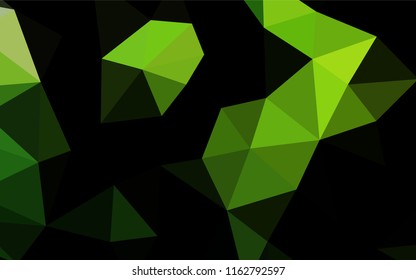 Light Green vector abstract polygonal cover. Triangular geometric sample with gradient.  A completely new design for your business.