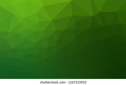 Light Green vector abstract polygonal layout. Shining illustration, which consist of triangles. The textured pattern can be used for background.