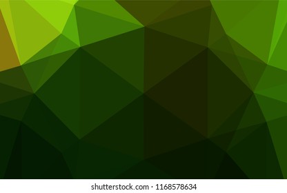 Light Green vector abstract polygonal texture. Shining illustration, which consist of triangles. The best triangular design for your business.