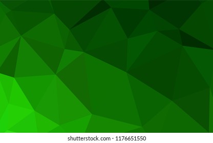 Light Green vector abstract polygonal pattern. Shining colorful illustration with triangles. Polygonal design for your web site.