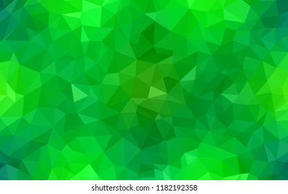 Light Green vector abstract polygonal background. Shining polygonal illustration, which consist of triangles. Polygonal design for your web site.