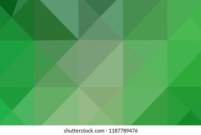 Light Green vector abstract polygonal background. Geometric illustration in Origami style with gradient.  Triangular pattern for your business design.