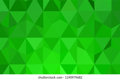 Light Green vector abstract polygonal pattern. Shining polygonal illustration, which consist of triangles. A new texture for your web site.