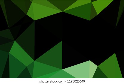 Light Green vector abstract polygonal layout. A vague abstract illustration with gradient. The best triangular design for your business.