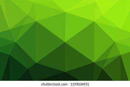 Light Green vector abstract polygonal texture. Shining illustration, which consist of triangles. The completely new template can be used for your brand book.