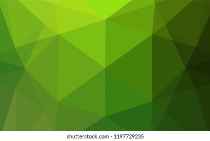 Light Green vector abstract polygonal layout. Shining illustration, which consist of triangles. The completely new template can be used for your brand book.