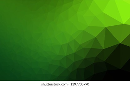 Light Green vector abstract polygonal texture. Brand new colored illustration in blurry style with gradient. Triangular pattern for your business design.