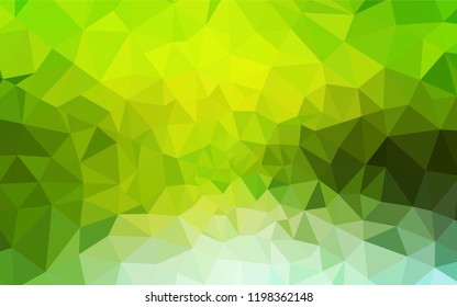 Plantilla policonal abstracta vectorial de color verde claro. Ilustración polígonal brillante, que consiste en triángulos. Plantilla completamente nueva para su banner.