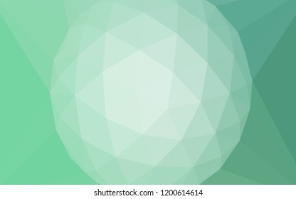 Light Green vector abstract polygonal template with a gem in a centre. Modern abstract illustration with triangles. Pattern for a brand book's backdrop.