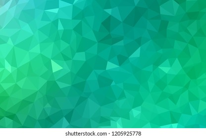 Light Green vector abstract polygonal background. Shining polygonal illustration, which consist of triangles. Completely new template for your banner.