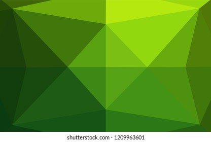 Light Green vector abstract polygonal layout. Colorful abstract illustration with gradient. The best triangular design for your business.