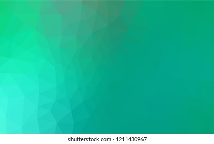 Light Green vector abstract polygonal template. Glitter abstract illustration with an elegant triangles. Brand new design for your business.