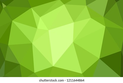 Light Green vector abstract polygonal pattern. Polygonal abstract illustration with gradient. Best triangular design for your business.