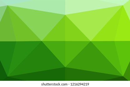 Light Green vector abstract polygonal layout. Colorful illustration in abstract style with gradient. Triangular pattern for your business design.