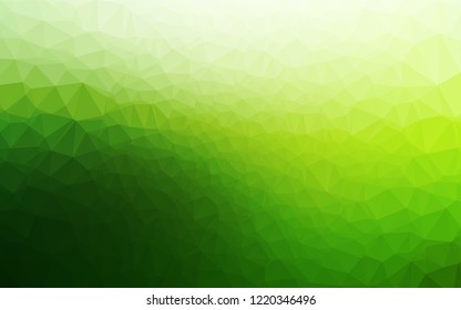 Light Green vector abstract polygonal cover. Glitter abstract illustration with an elegant design. The best triangular design for your business.