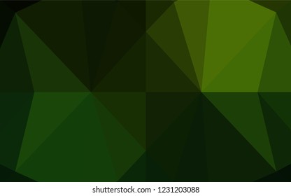 Light Green vector abstract polygonal cover. Shining illustration, which consist of triangles. A completely new design for your business.