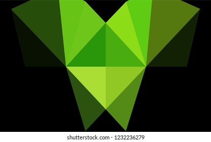 Light Green vector abstract polygonal texture. Shining illustration, which consist of triangles. The textured pattern can be used for background.