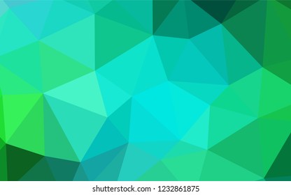 Light Green vector abstract polygonal template. Glitter abstract illustration with an elegant triangles. New template for your brand book.