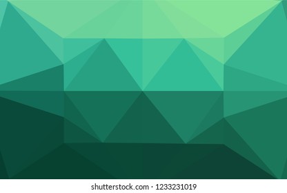 Light Green vector abstract polygonal layout. Shining illustration, which consist of triangles. Brand new design for your business.