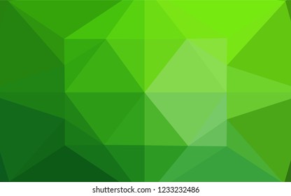 Light Green vector abstract polygonal texture. Glitter abstract illustration with an elegant design. Triangular pattern for your business design.