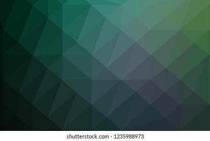 Light Green vector abstract polygonal layout. Creative illustration in halftone style with gradient. Textured pattern for background.