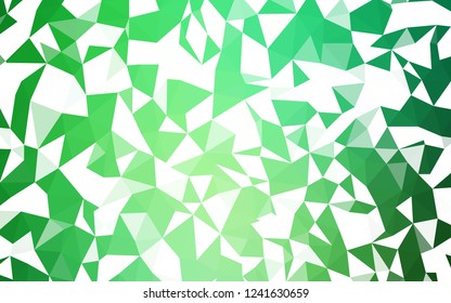 Light Green vector abstract polygonal template. Shining colorful illustration with triangles. Brand new style for your business design.