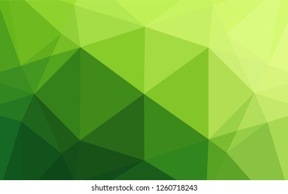 Light Green vector abstract polygonal texture. Shining colored illustration in a Brand new style. The best triangular design for your business.