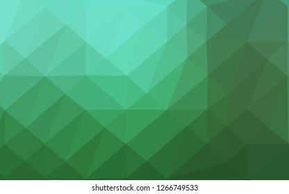 Light Green vector abstract polygonal texture. Colorful illustration in abstract style with gradient. The best triangular design for your business.
