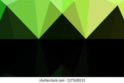 Light Green vector abstract polygonal texture. Shining illustration, which consist of triangles. The best triangular design for your business.