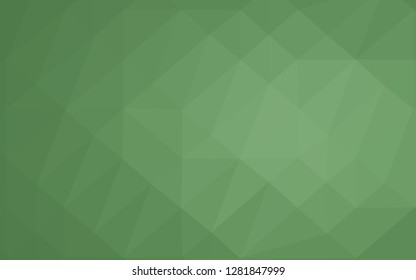 Light Green vector abstract polygonal cover. Brand new colorful illustration in with gradient. Triangular pattern for your business design.