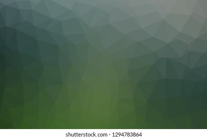 Light Green vector abstract polygonal layout. An elegant bright illustration with gradient. Triangular pattern for your business design.