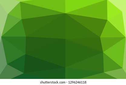 Light Green vector abstract polygonal layout. Shining illustration, which consist of triangles. The best triangular design for your business.