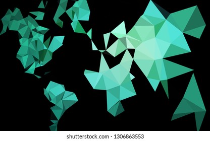 Light Green vector abstract polygonal texture. Glitter abstract illustration with an elegant design. The best triangular design for your business.