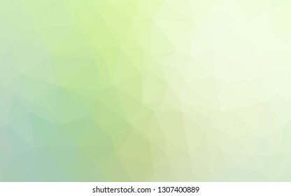Light Green vector abstract polygonal texture. Glitter abstract illustration with an elegant design. Triangular pattern for your business design.
