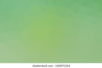 Light Green vector abstract polygonal layout. Shining illustration, which consist of triangles. Textured pattern for background.