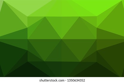 Light Green vector abstract polygonal texture. Shining illustration, which consist of triangles. The elegant pattern can be used as part of a brand book.