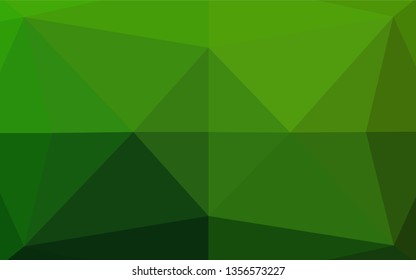 Light Green vector abstract polygonal layout. Glitter abstract illustration with an elegant design. Triangular pattern for your business design.