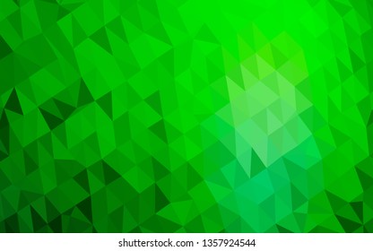 Light Green vector abstract polygonal layout. Creative illustration in halftone style with gradient. Completely new design for your business.