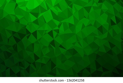 Light Green vector abstract polygonal cover. Shining colored illustration in a Brand new style. Triangular pattern for your business design.