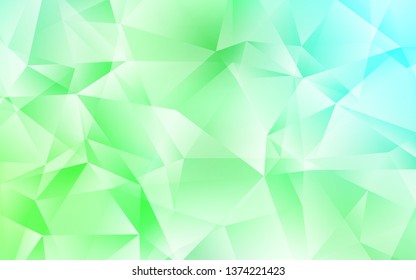 Light Green vector abstract polygonal pattern. Colorful illustration in abstract style with triangles. A completely new design for your leaflet.