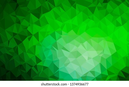 Light Green vector abstract polygonal cover. Glitter abstract illustration with an elegant design. Completely new template for your business design.