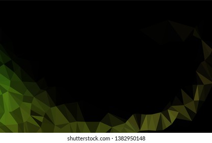 Light Green vector abstract polygonal cover. Glitter abstract illustration with an elegant design. The best triangular design for your business.