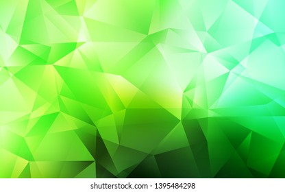 Light Green vector abstract polygonal template. Geometric illustration in Origami style with gradient.  Textured pattern for your backgrounds.