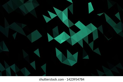 Light Green vector abstract polygonal layout. Triangular geometric sample with gradient.  Completely new template for your business design.