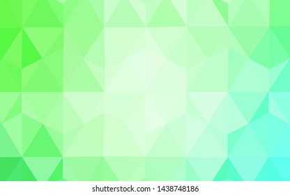 Light Green vector abstract polygonal template. Polygonal abstract illustration with gradient. Triangular pattern for your design.