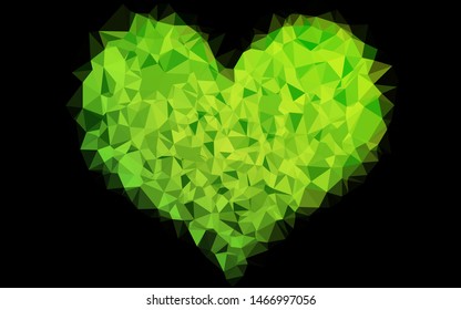 Light Green vector abstract polygonal cover. Triangular geometric sample with gradient.  Completely new design for your business.