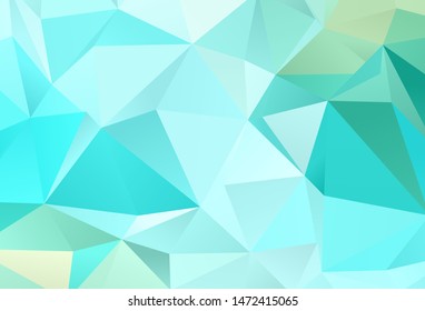 Light Green vector abstract polygonal background. Shining colorful illustration with triangles. Best triangular design for your business.